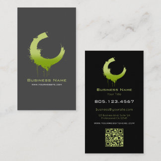 Neon Green Gradient Splash • Custom Editable Business Card