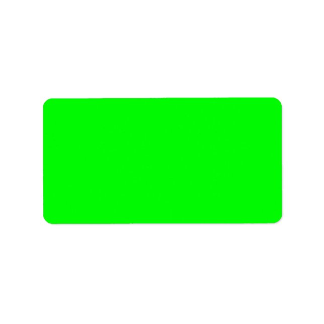 Neon green hex code 00FF00 Label (Front)