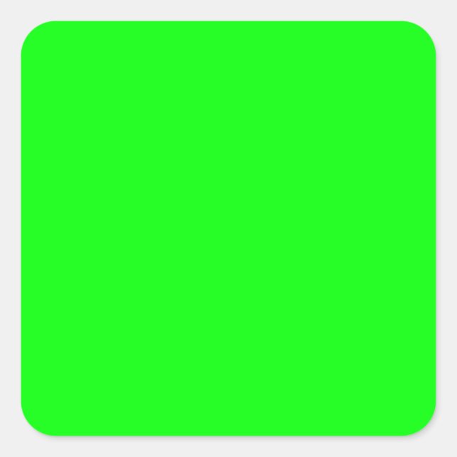 Neon green hex code 00FF00 Square Sticker (Front)