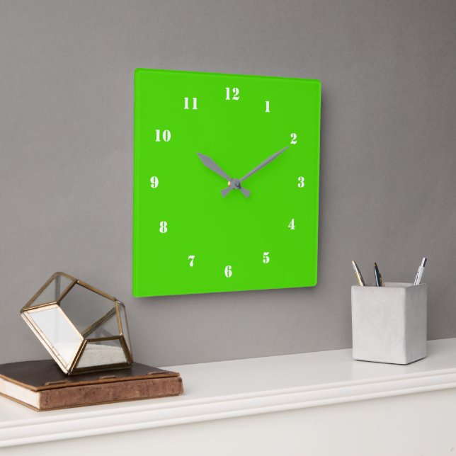 Neon Green Horloge Couleur personnalisée Concevez  (Bureau)