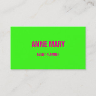 Neon Green Hot Pink Wedding Event Planner Colourfu Business Card