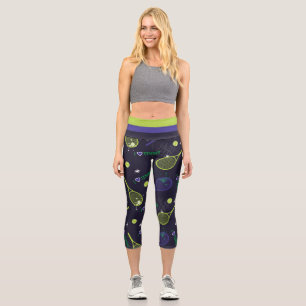 💚Neon green I love tennis Capri Leggings