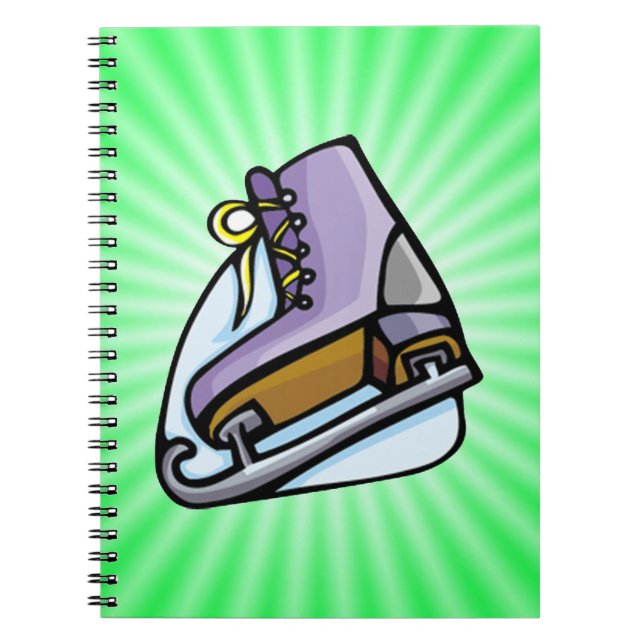Neon Green Ice Skate. Notebook (Front)