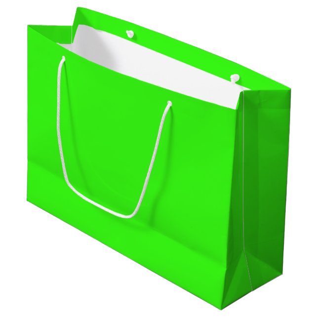 Neon Green Large Gift Bag (Front Angled)