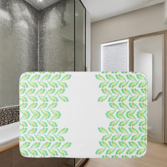 Neon green leaves - fractal art, bath mat (Creator Uploaded)