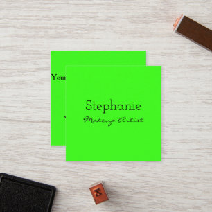 Neon Green Makeup Artist Salon Bright Colorful  Loyalty Card