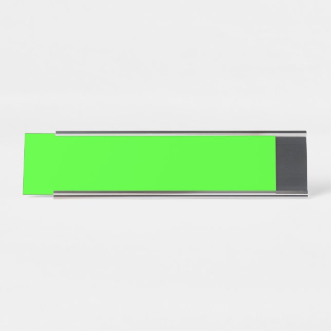 Neon Green Modern Desk Name Plate – Customizable (Front)