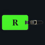 Neon Green Monogram Name Custom Wedding Gift Favou Luggage Tag<br><div class="desc">Monogrammed initial and also personal details like name,  address,  phone number and email all of which you can edit. Designed with attractive solid neon green colour background,  you can change the colour if you wish. Cool travel gift idea for him or her.</div>