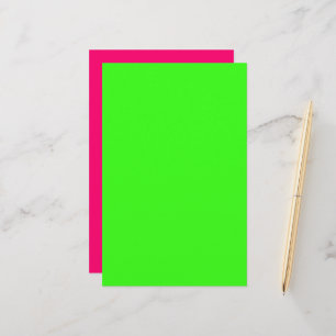 Neon Green & Neon Pink Custom Stationery