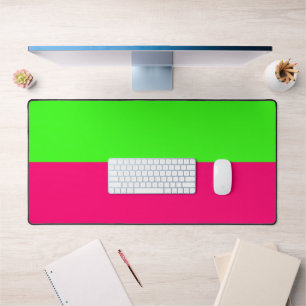 Neon Green & Neon Pink Desk Mat – Customizable