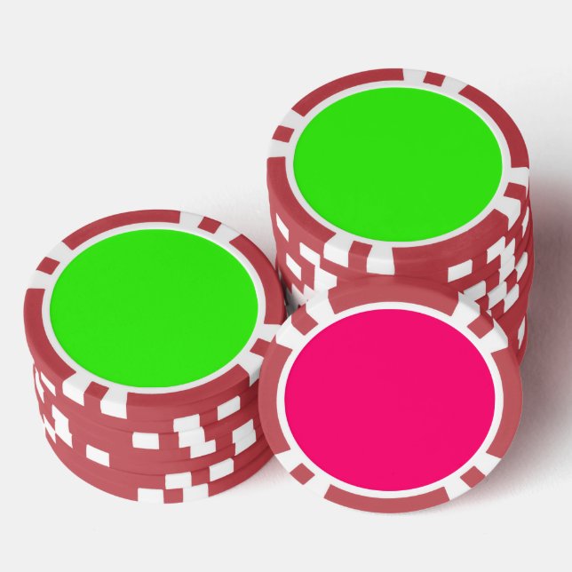 Neon Green & Neon Pink Poker Chip – Customizable (Stack)