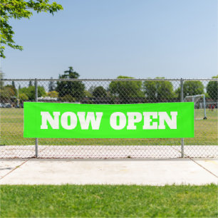 Neon Green Now Open Custom Colour New Business Banner