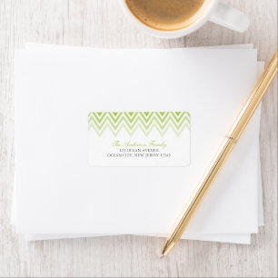 Neon Green Ombre Chevrons Label