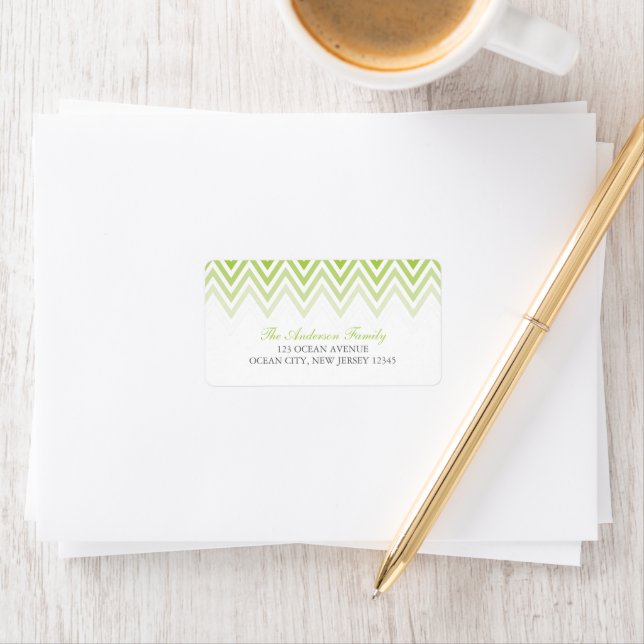 Neon Green Ombre Chevrons Label (Insitu)