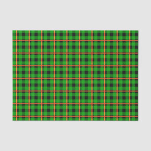 Neon Green & Orange Tartan Tissue Paper