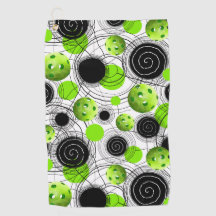 Neon Green Pickleball Pattern Sweat Towel