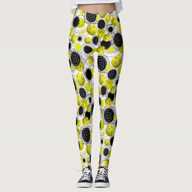 Neon Green Pickleballs - Leggings (Front)