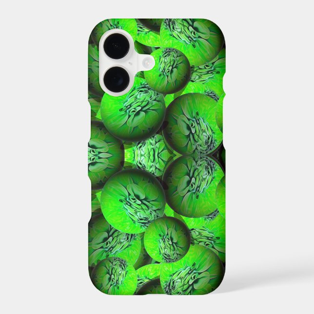 Neon green planets - pattern in 3D optics  (Back)