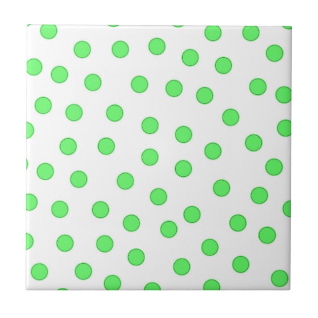Neon Green Polkadot Pattern Tile (Front)