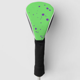 Neon Green Purple Splotches Golf Head Cover