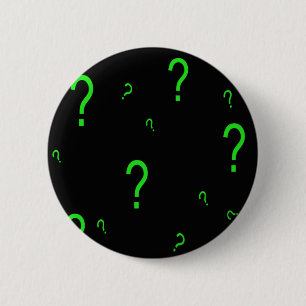Neon Green Question Mark 2 Inch Round Button