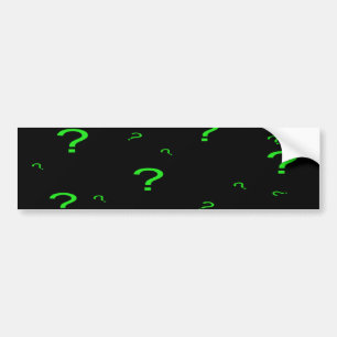 Neon Green Question Mark Bumper Sticker