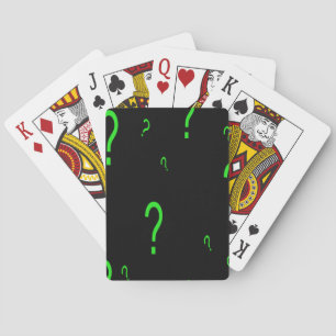 Neon Green Question Mark Playing Cards