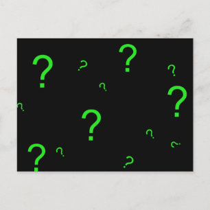 Neon Green Question Mark Postcard