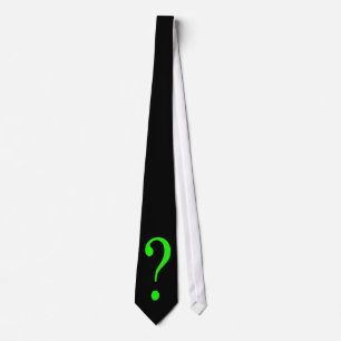 Neon Green Question Mark Tie