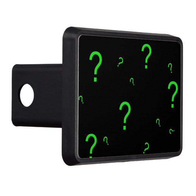 Neon Green Question Mark Trailer Hitch Cover (Right)
