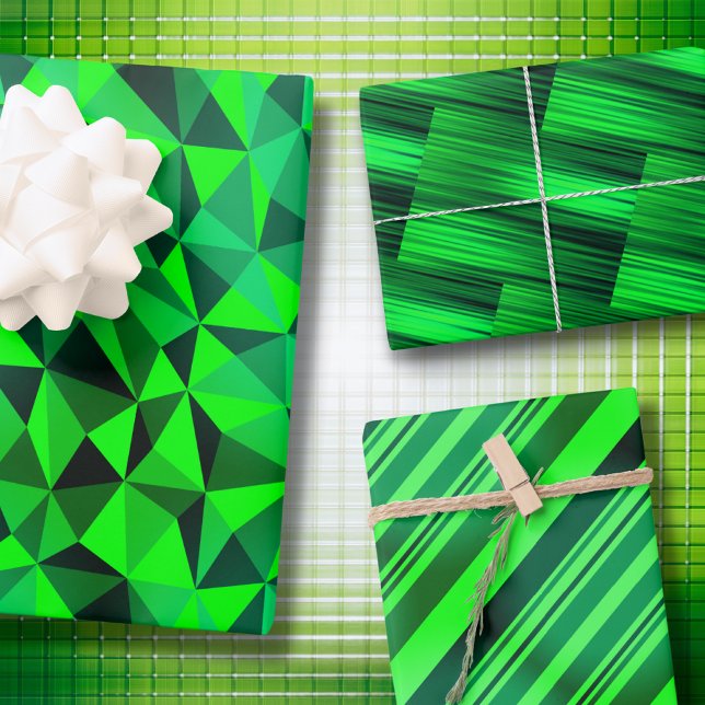 Neon Green Sci-Fi Futuristic Abstract St Patrick's Wrapping Paper Sheet (Creator Uploaded)