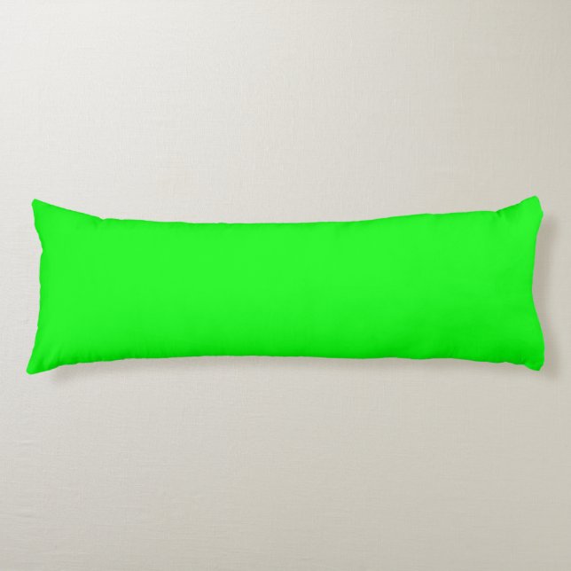 neon green screen, bright solid colour cool body pillow (Front)