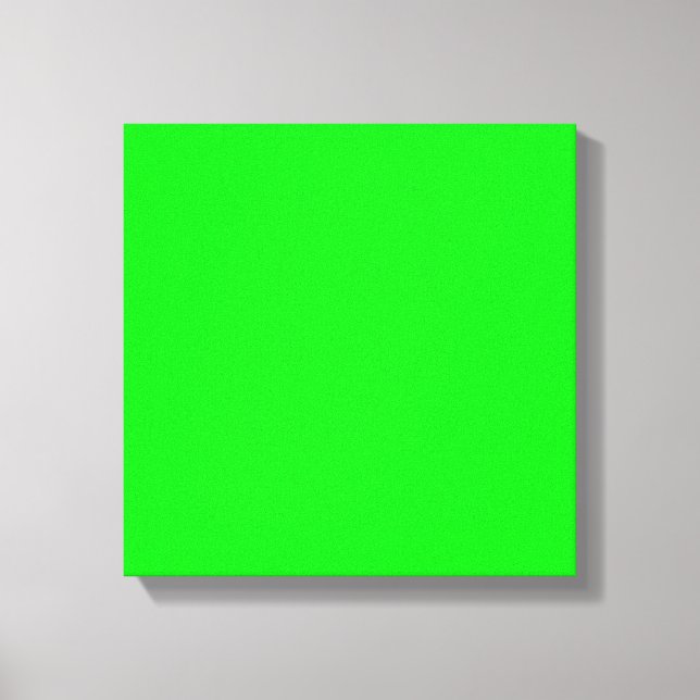 neon green screen, bright solid plain colour cool canvas print (Front)