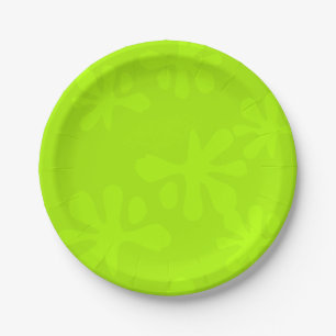 neon green slime fun kids party paper plate
