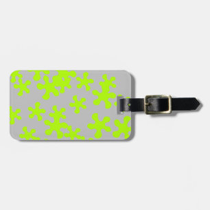 neon green slime grey fun kids luggage tag