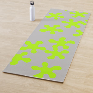 neon green slime grey fun kids yoga mat