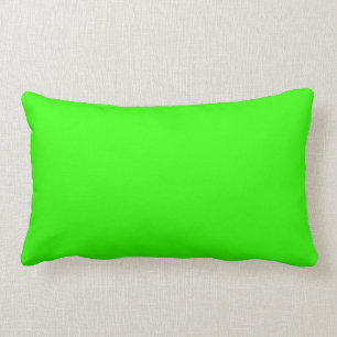Neon Green Solid Background Colour Lime Bright Ver Lumbar Pillow