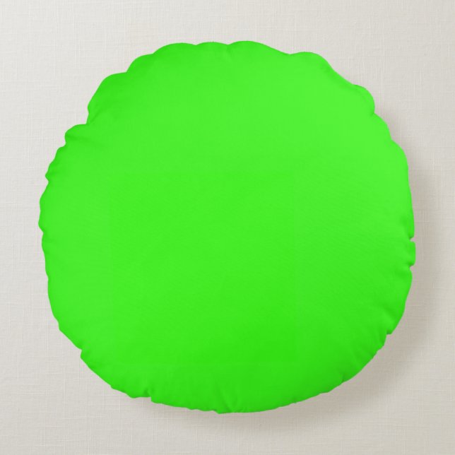Neon Green Solid Color  Round Pillow (Front)