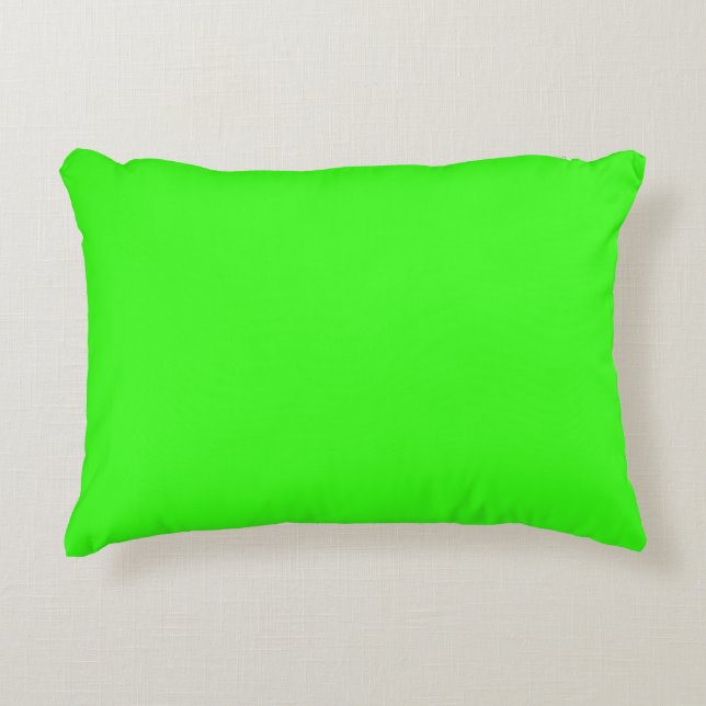 Neon Green Solid Colour Accent Pillow (Front)