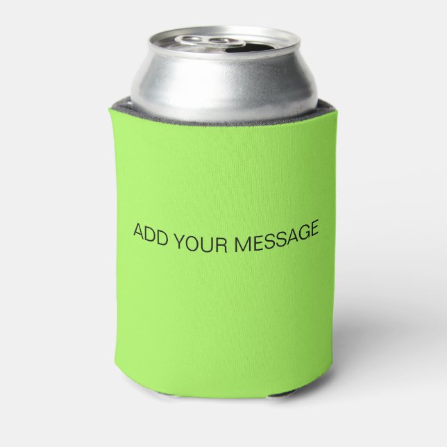 Neon Green Solid Colour Can Cooler (Can Back)
