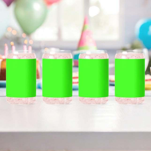 Neon Green Solid Colour Can Glass (Insitu (Birthday))