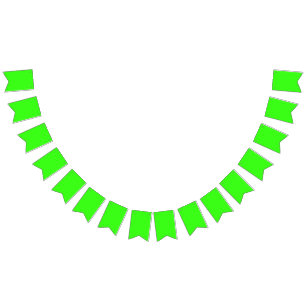 Neon Green Solid Colour   Classic Bunting Flags