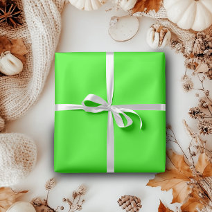 Neon Green Solid Colour   Classic   Elegant Wrapping Paper