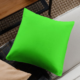 Neon Green Solid Colour Classic Throw Pillow