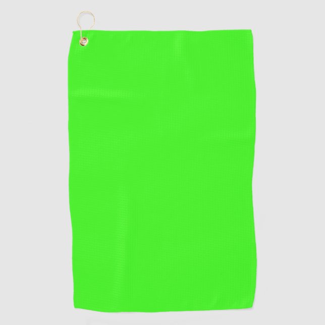 Neon Green Solid Colour Golf Towel (Front)