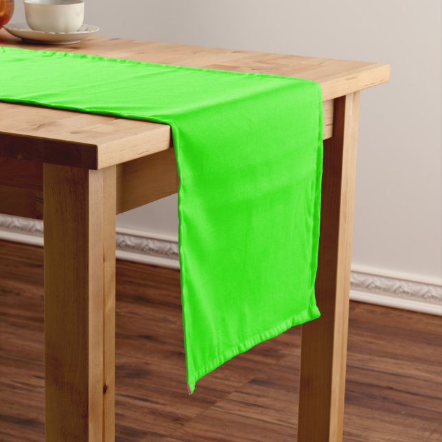 Neon Green Solid Colour Short Table Runner (In Situ)