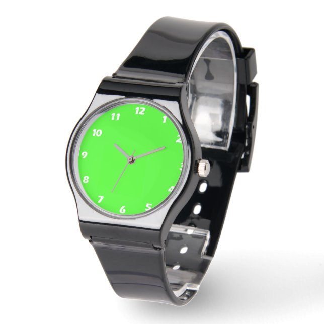 Neon Green Solid Colour  Watch (Angle)