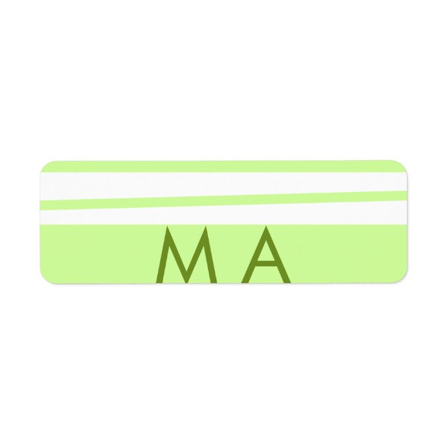 Neon green  stripes Greek pattern letter monogram  (Front)