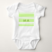 Neon green stripes Greek pattern letter monogram