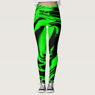Neon Green Surge Swirl  Leggings
